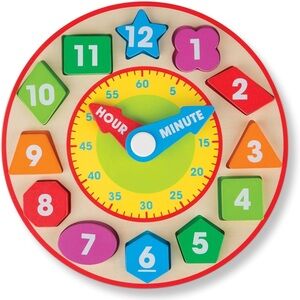 Melissa & Doug® Wooden Shape Sorting Clock - 9.25" (Pack of 12)Educational Toy